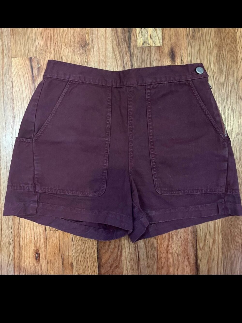 Rachel Comey Handy Seamed Cotton Shorts - Burgundy size 4